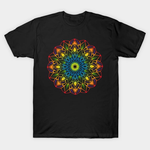 Colorful Mandala T-Shirt by BeCreativeHere